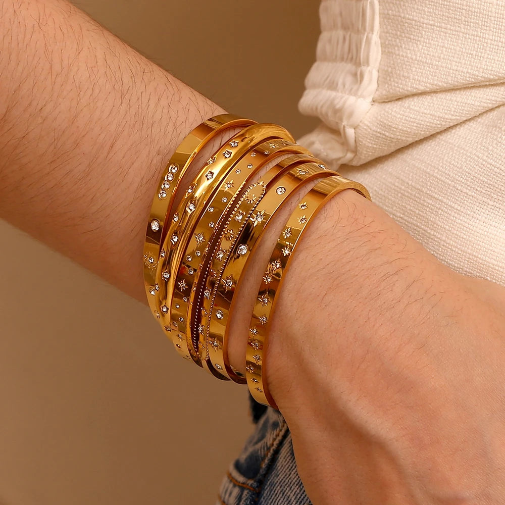 Golden Stardust Bangle Set