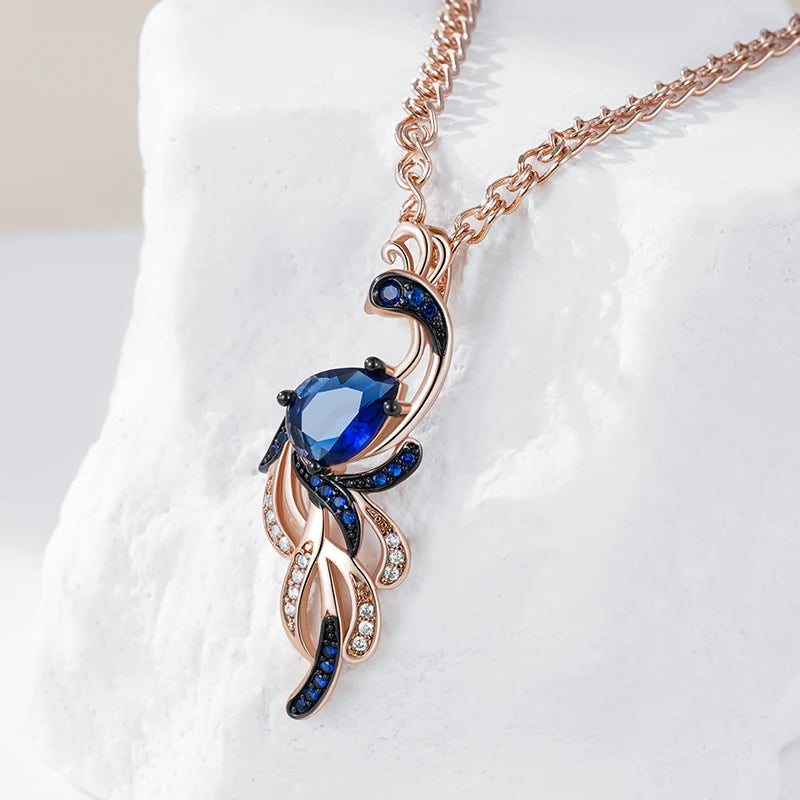 Azure Peacock Pendant